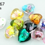 ลูกปัดแก้วหินอินเดีย คละสี 15มิล(10ชิ้น)