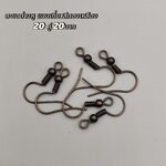 ตะขอต่างหูแบบเกี่ยวสีทองเหลือง 20คู่20บาท