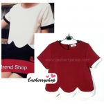 เสื้อแฟชั่น เสื้อทำงาน ผ้าฮานาโกะ สีแดง แบบสวยน่ารัก เป็นหยักๆช่วงเอว เนื้อผ้านิ่ม อยู่ทรง ไม่ยับง่าย ใส่สบาย สินค้าคุณภาพ ราคาไม่แพง