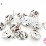 เข็มกลัดซ่อนปลาย สีโรเดียม (10ชุด)