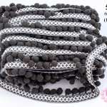 ปอมเส้นยาว ผ้าแถบ สีเทาเข้ม กว้าง 2.5ซม (1หลา/90ซม)