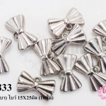 จี้โรเดียม (เบา) โบว์ 15X25มิล (10ชิ้น)