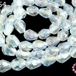 คริสตัลจีน ทรงหยดน้ำ สีขาวใส 6มิล(1เส้น)