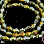 คริสตัลจีน ทรงหยดน้ำ สีควันบุหรี่รุ้ง 4มิล(1เส้น)