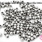 ลูกปัดโลหะ สีโรเดียม กลม 3มิล (1ขีด/100กรัม)