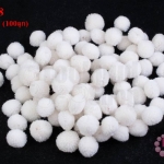 ปอมปอมไหมพรม สีขาว 2 ซ.ม (100ลูก)