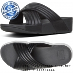 Fitflop Lulu Padded Cross Slide Black ของแท้ นำเข้าจาก USA และ UK
