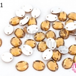 เพชรแต่ง ทรงรี สีน้ำตาล มีรู 8X10มิล(20ชิ้น)