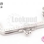 ปากกระเป๋าปิ๊กแป๊ก ทรงสี่เหลี่ยม มีรู สีโรเดียม 10.5 ซ.ม (1อัน)