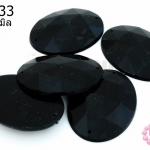 เพชรแต่ง ทรงรี สีดำ มีรู 30X40มิล(1ชิ้น)