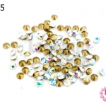 เพชรตูดแหลม สีขาวเหลือบรุ้ง 3มิล #12 (100เม็ด)