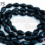 คริสตัล ทรงหยดน้ำ สีดำ 8มิล(1เส้น)