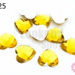 เพชรแต่ง หัวใจ สีเหลืองทอง ไม่มีรู 14มิล(10ชิ้น)