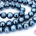 คริสตัลจีน ทรงกลมเจียร สีเทาตะกั่ว 10มิล(1เส้น)