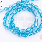 คริสตัลจีน ทรงหยดน้ำ สีฟ้า 8มิล(1เส้น)