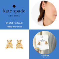 Oh What Fun Spade Teddy Bear Studs
