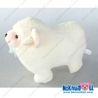 ตุ๊กตา แกะ ผ้าขนหนู เล็กพิเศษ-ยาว12นิ้ว สีครีม
