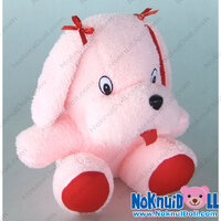ตุ๊กตา หมาแตงโม ผ้าขนหนู เล็ก-11นิ้ว สีชมพู