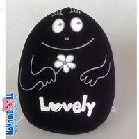 หมอนอิง รูปไข่ เม็ดโฟม ผ้าสแปนเด็กซ์(Spandex) Lovely สูง12นิ้ว สีดำ
