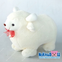 ตุ๊กตา แกะ ผ้าขนหนู ใหญ่-ความยาว17นิ้ว ความสูง-12นิ้ว สีครีม