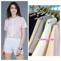 พร้อมส่งค่ะ เสื้อผ้าฮานาโกะ คอกลม สีขาว แบบสวยเก๋ๆ mix&match ได้หลายลุค