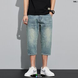 กางเกงขาสั้นสไตล์วินเทจ สียีนส์ฟอก