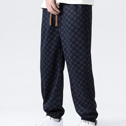 กางเกงวอร์มลายCheckerboard สีน้ำเงิน