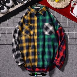 เสื้อเชิ้ตแขนยาวลายสก็อต สไตล์ญี่ปุ่น เหมือนแบบ