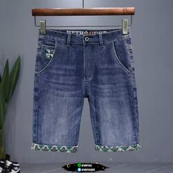 กางเกงยีนส์ขาสั้นซ่อนลาย สียีนส์