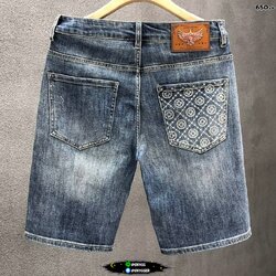 กางเกงยีนส์สั้นสกรีนโมโนแกรม สียีนส์