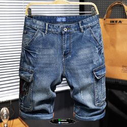 กางเกงยีนส์ปักอินเดียแดง สียีนส์