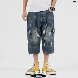 กางเกงยีนส์7ส่วน กระเป๋าข้าง เหมือนแบบ