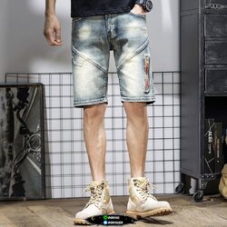 กางเกงยีนส์ขาสั้นวินเทจ เหมือนแบบ