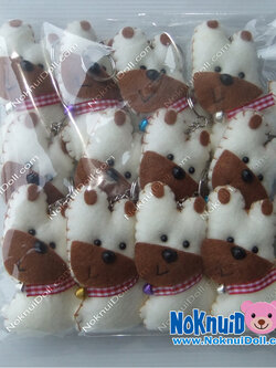 พวงกุญแจแฮนด์เมค 2.5" ตุ๊กตา หมาปากมอม