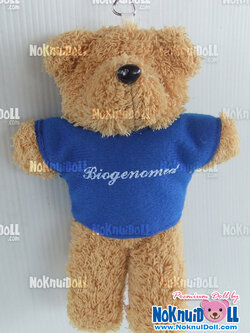 ตุ๊กตาพรีเมี่ยม Biogenomed พวงกุญแจตุ๊กตาหมียืน5นิ้ว ใส่เสื้อ+สกรีนโลโก้ 1ด้าน D5505Q2000