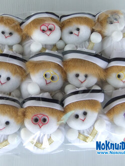 พวงกุญแจตัวปั้น(ผ้าทีคอท) ตุ๊กตา พยาบาล 2.5"
