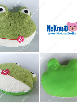 หมอนอิงตุ๊กตา หัว กบ ผ้าขนหนู เล็ก-กว้าง16นิ้ว