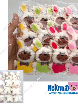 พวงกุญแจแฮนด์เมค 2.5" ตุ๊กตา กระต่าย สีเหลือง-เขียว-แดง-ชมพู