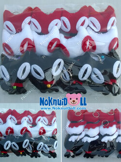 พวงกุญแจแฮนด์เมค 2.5" ตุ๊กตา แมวหัวโต คละสี