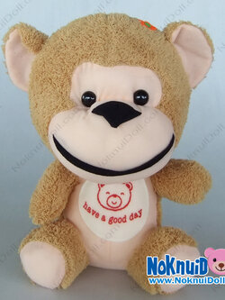 ตุ๊กตา ลิงนั่งหัวโต ผ้าขนหนู เล็ก-11นิ้ว