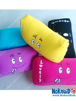 หมอนอิง สี่เหลี่ยมผืนผ้า เม็ดโฟม Lovely ผ้าสแปนเด็กซ์(Spandex) กว้าง15" สูง8"