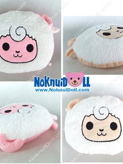 หมอนอิงตุ๊กตา หัว แกะ ผ้าขนหนู เล็ก-กว้าง16นิ้ว