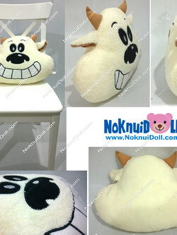 หมอนอิงตุ๊กตา หัวกระบือ ผ้าขนหนู เล็ก-กว้าง16นิ้ว