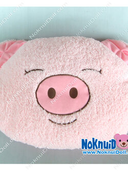 หมอนอิงตุ๊กตา หัว หมู ผ้าขนหนู เล็ก-กว้าง16นิ้ว