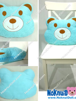 หมอนอิงตุ๊กตา หัว หมี ผ้าขนหนู เล็ก-กว้าง16นิ้ว