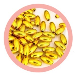 ลูกปัดพลาสติกเคลือบสีทอง