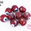 ลูกปัดแก้ว ลูกตา สีแดง 12 มิล (1ขีด/100กรัม)