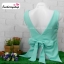 เสื้อแฟชั่น ผ้าฮานาโกะ สีพาสเทล เขียวมิ้นท์ แขนกุด ผูกโบว์ด้านหลัง แบบสวยน่ารัก สินค้าคุณภาพ ราคาไม่แพง