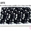 ปอมเส้นยาว (เล็ก) สีดำ-เทาเข้ม-เทาอ่อน แถบสีดำ กว้าง 1.5ซม (1หลา/90ซม)