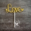 ป้ายตกแต่งเค้ก LOVE สีทอง